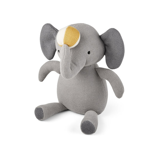 nuuroo - Strikket elefant bamse - 100% økologisk bomuld - 29 cm - Grå