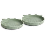 nuuroo - Silikone tallerken - 2-pak - 100% LFGB silikone - Green light mix