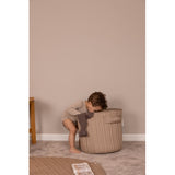 nuuroo - Quiltet opbevaringskurv - 38 cm - Økologisk bomuld - Cream stripe