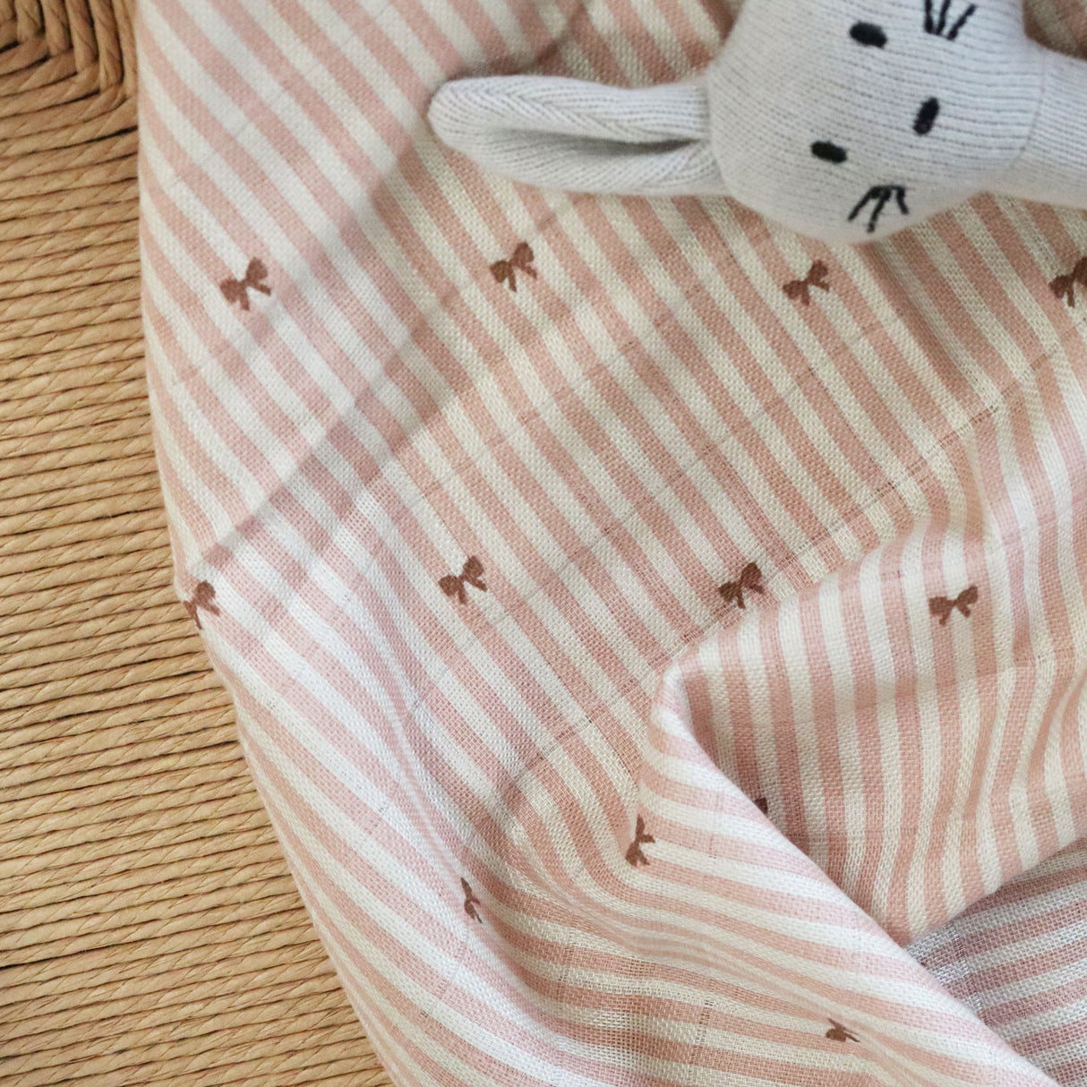 nuuroo - Bambus stofbleer - 2 stk. - 100% bambus - 60x60 cm - Stripe Bow