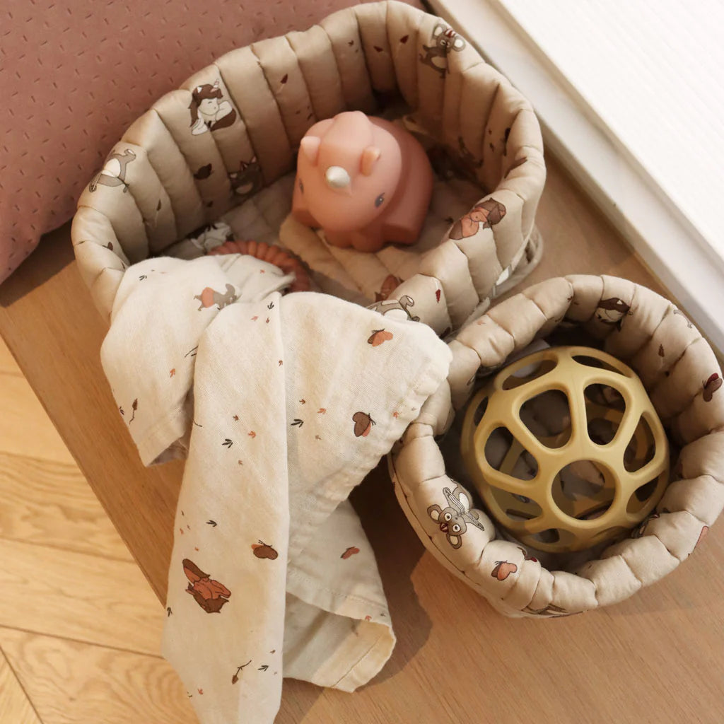 nuuroo - Quiltet opbevaringskurv - 2-pak - Økologisk bomuld - Unicorn