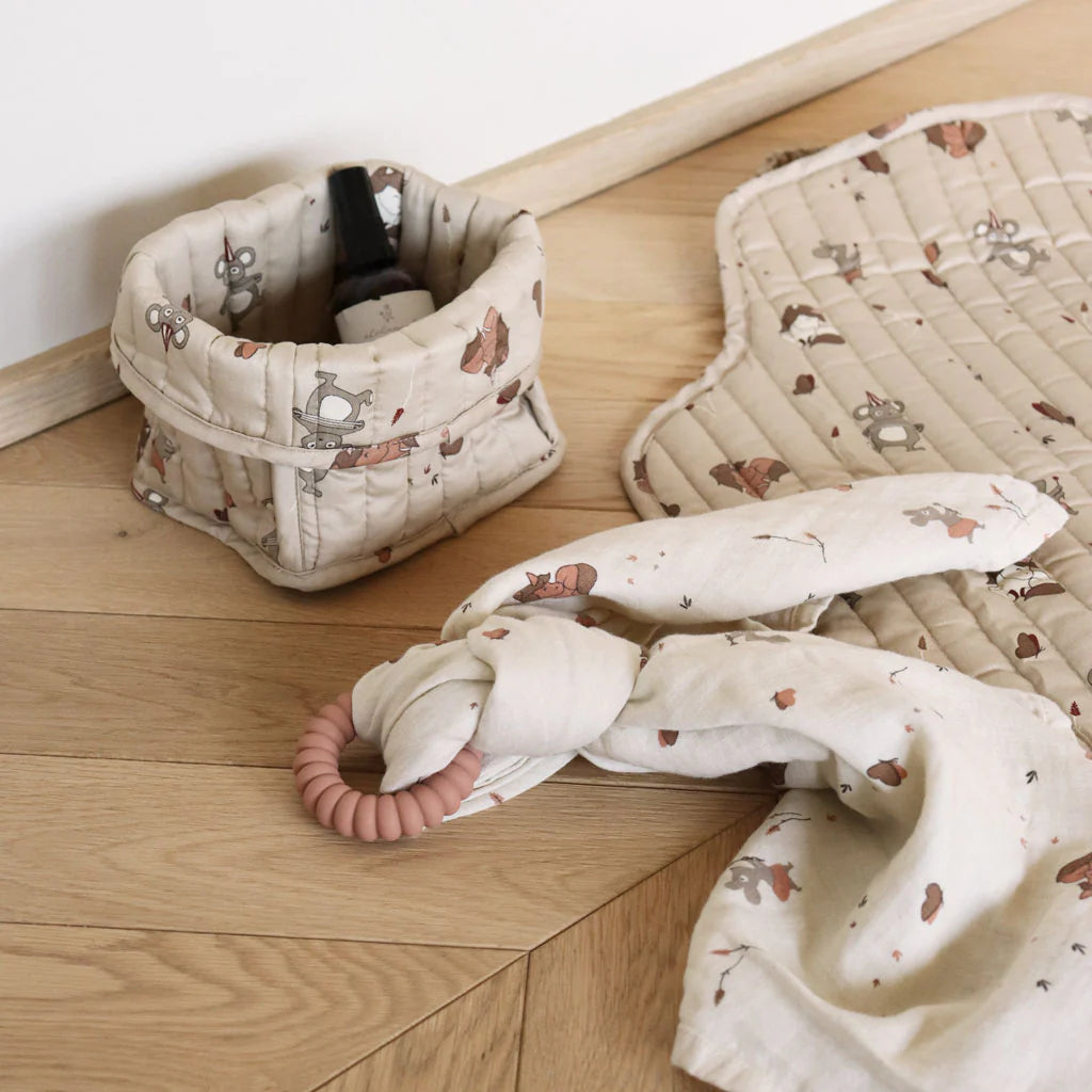 nuuroo - Quiltet opbevaringskurv - 2-pak - Økologisk bomuld - Unicorn