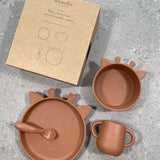 nuuroo - Silikone spisesæt - 4-pak - 100% LFGB silikone - Caramel Café