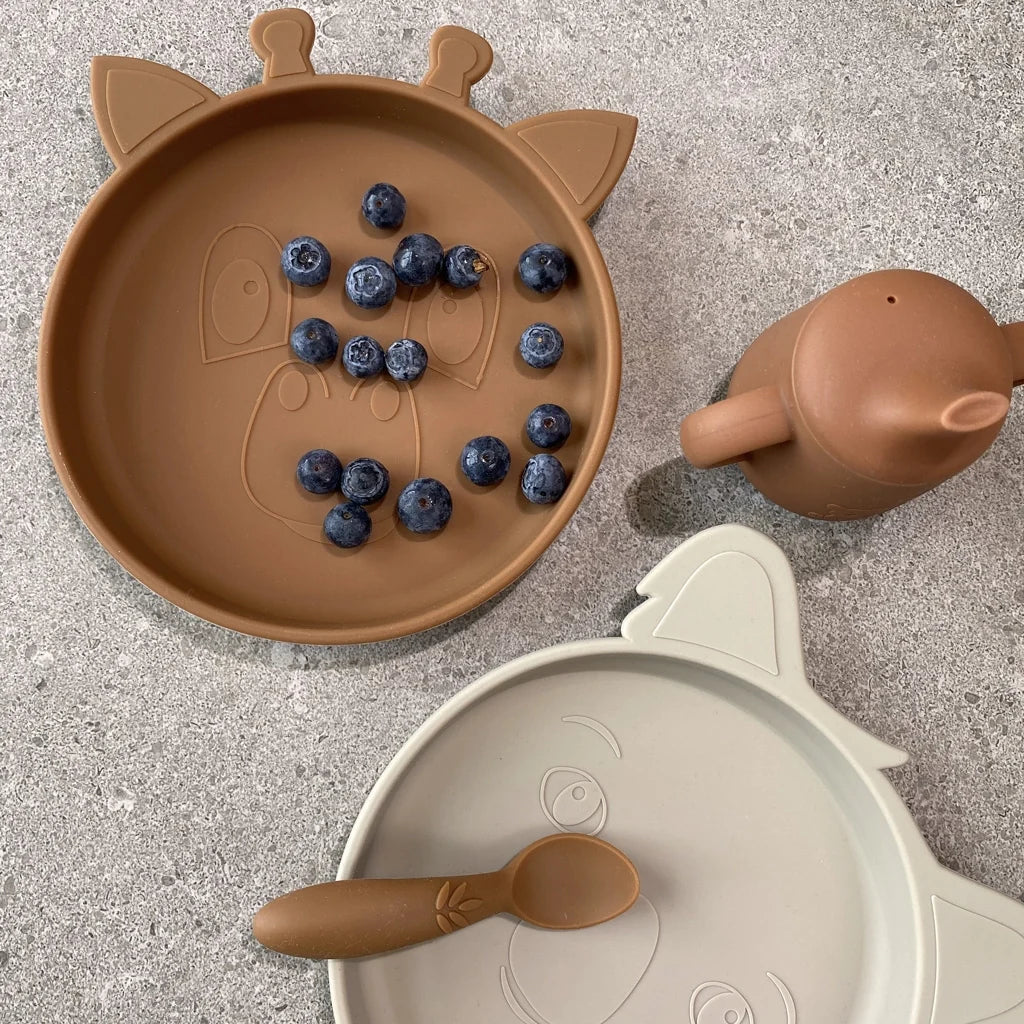 nuuroo - Silikone spisesæt - 4-pak - 100% LFGB silikone - Caramel Café