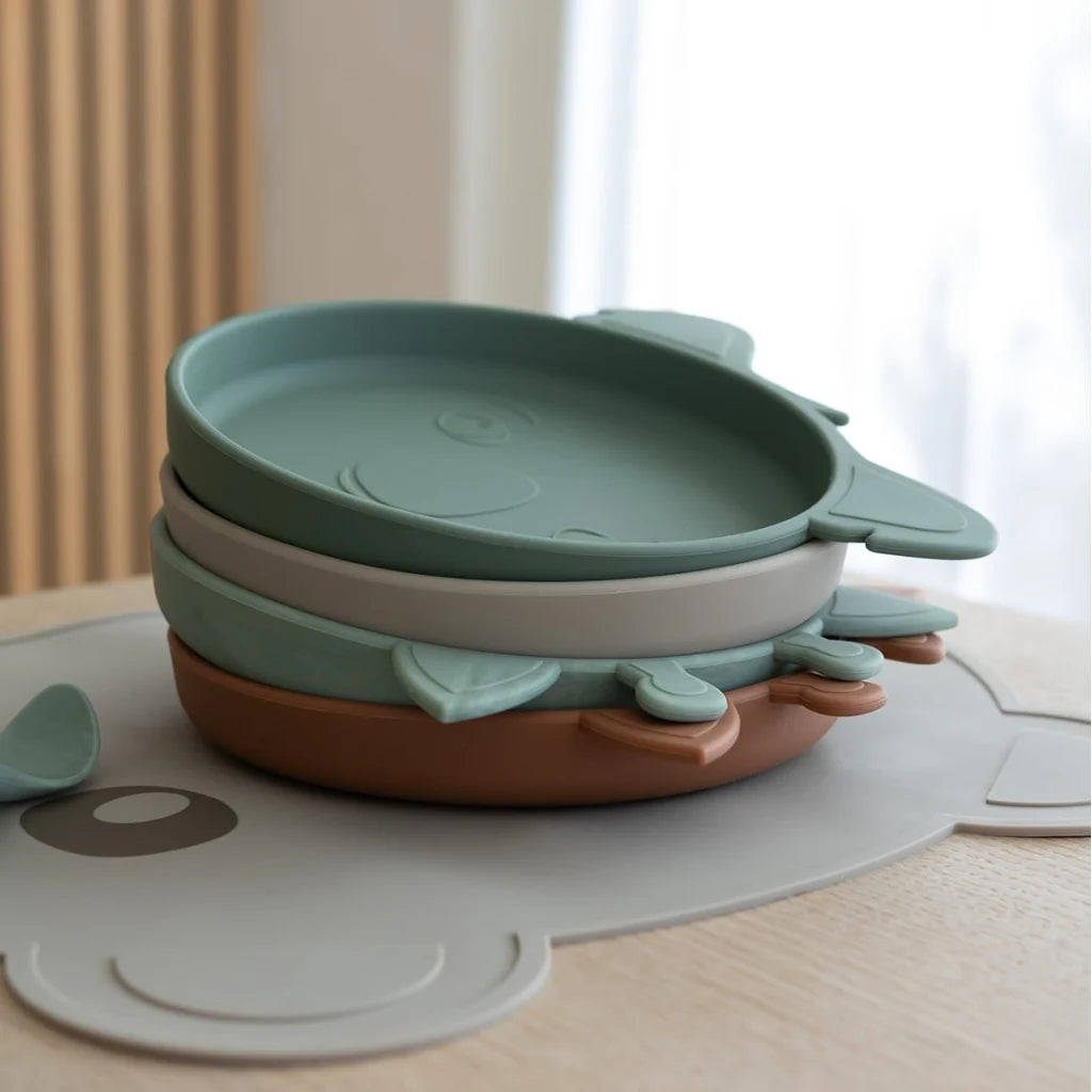 nuuroo - Silikone spisesæt - 4-pak - 100% LFGB silikone - Dusty Green