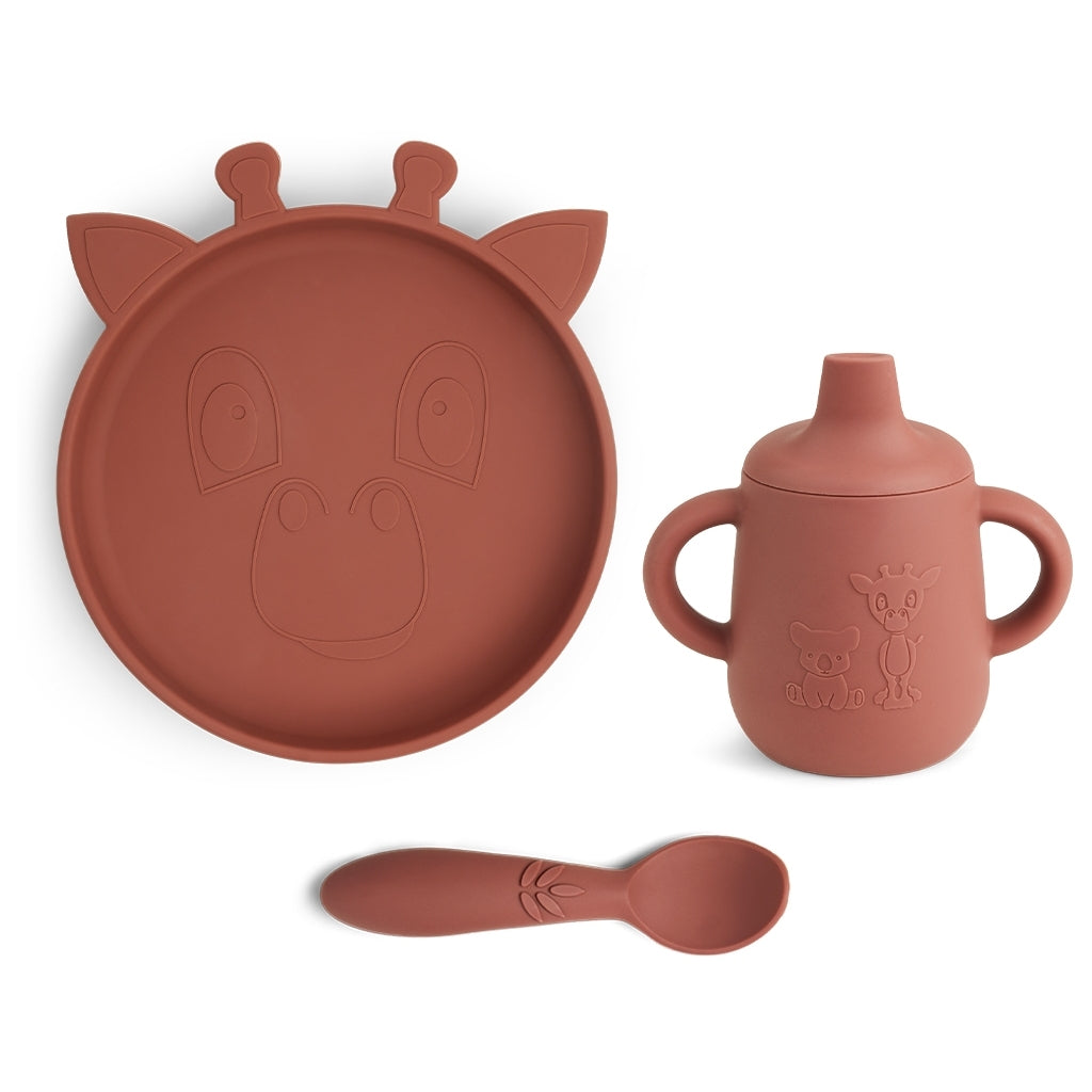 nuuroo - Silikone spisesæt - 3-pak - 100% LFGB silikone - Mahogany