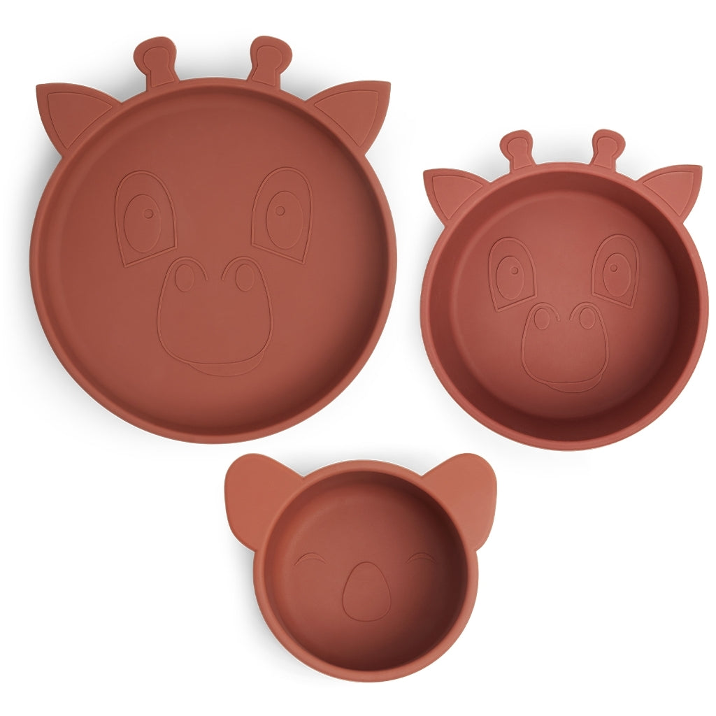 nuuroo - Silikone spisesæt - 3-pak - 100% LFGB silikone - Mahogany