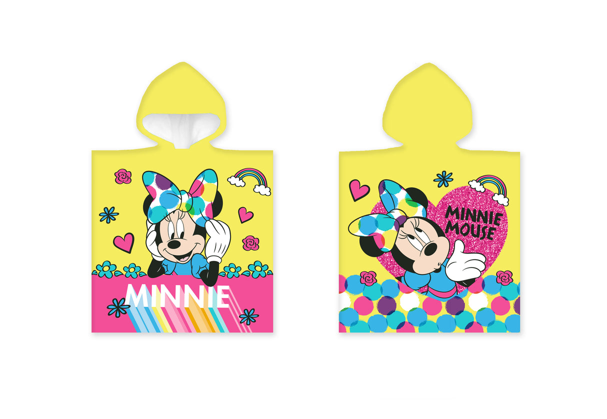 B - Poncho til børn - Børnehåndklæde med Minnie - 100% bomuld