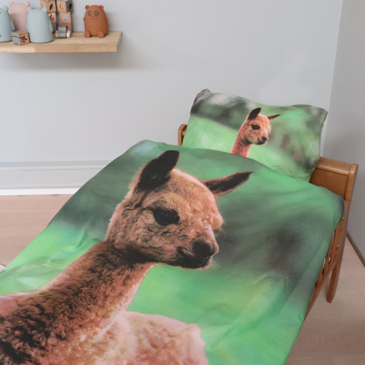 B - Junior sengetøj - 100% bomuld - 100x140 - Alpaca