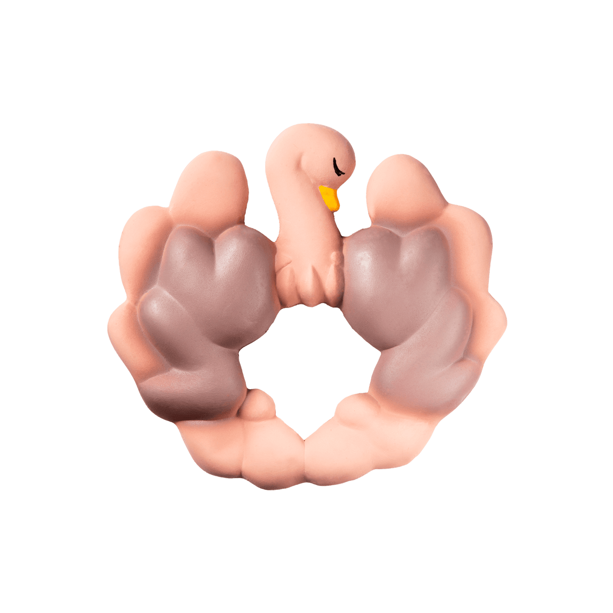 Natruba - Bidering til babys gummer - Naturgummi - Lyserød struds