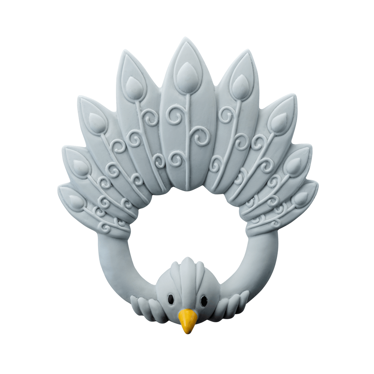 Natruba - Bidering til babys gummer - Naturgummi - Lyseblå påfugl