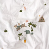 Roommate - Baby sengetøj - 100% økologisk bomuldssatin - 70x100 40x45 cm - Tropical