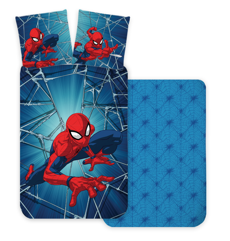 B - Junior sengetøj - 100x140 cm - 100% Bomuld - Spiderman