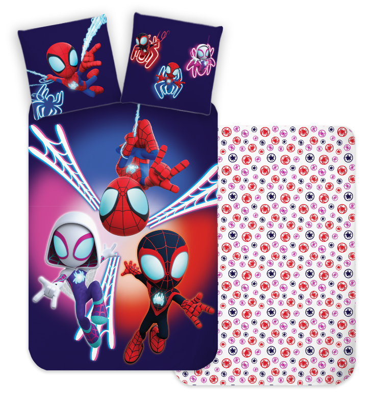 B - Senior sengetøj - 140x200 cm - 100% Bomuld - Spidey