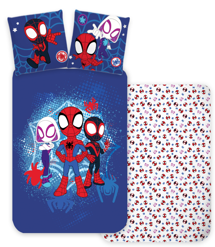 B - Senior sengetøj - 140x200 cm - 100% Bomuld - Spidey