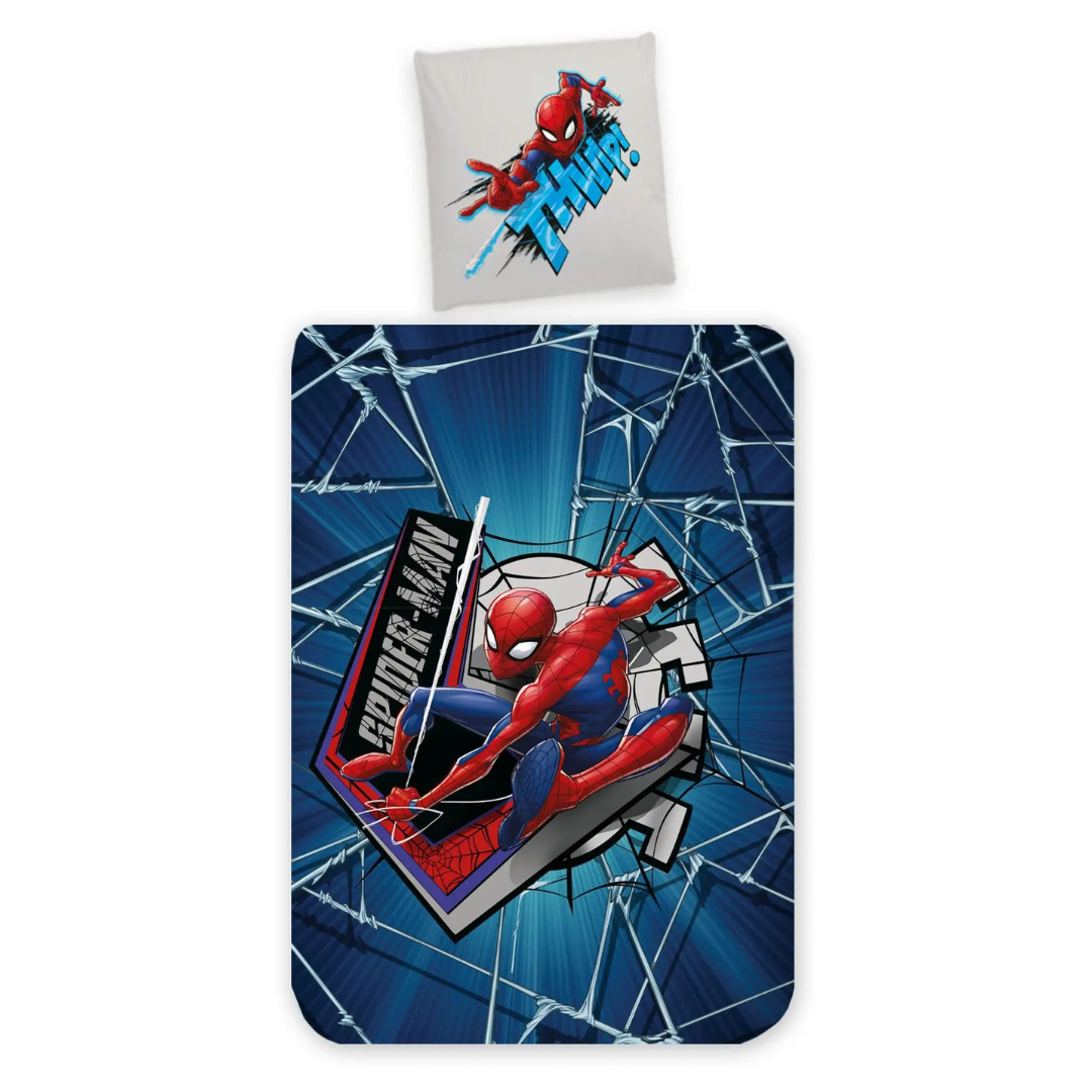 B - Junior sengetøj - 100x135 cm - 100% Bomuld - Spiderman