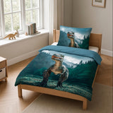 B - Senior sengetøj - Dinosaurer - 140x200 cm - 100% Bomuld