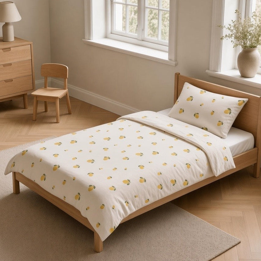 B - Senior sengetøj - 140x200 cm - Microfiber - Citroner