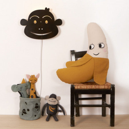 Roommate - Væglampe til børn - Abe lampe - 23x25 cm - Sort