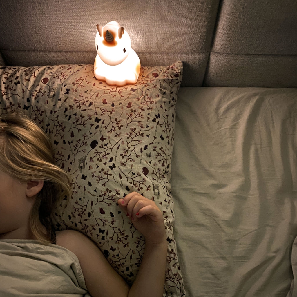 nuuroo - Silikone natlampe - Vågelampe til børn - Rose